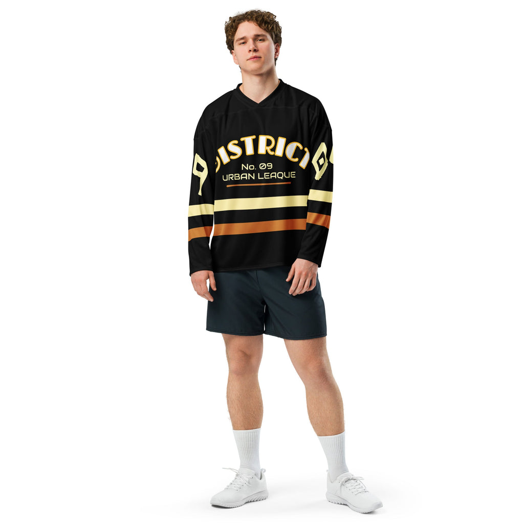 Men’s “District 09” Streetwear Hockey Jersey – Premium Recycled Polyester | Moisture-Wicking | Relaxed Fit