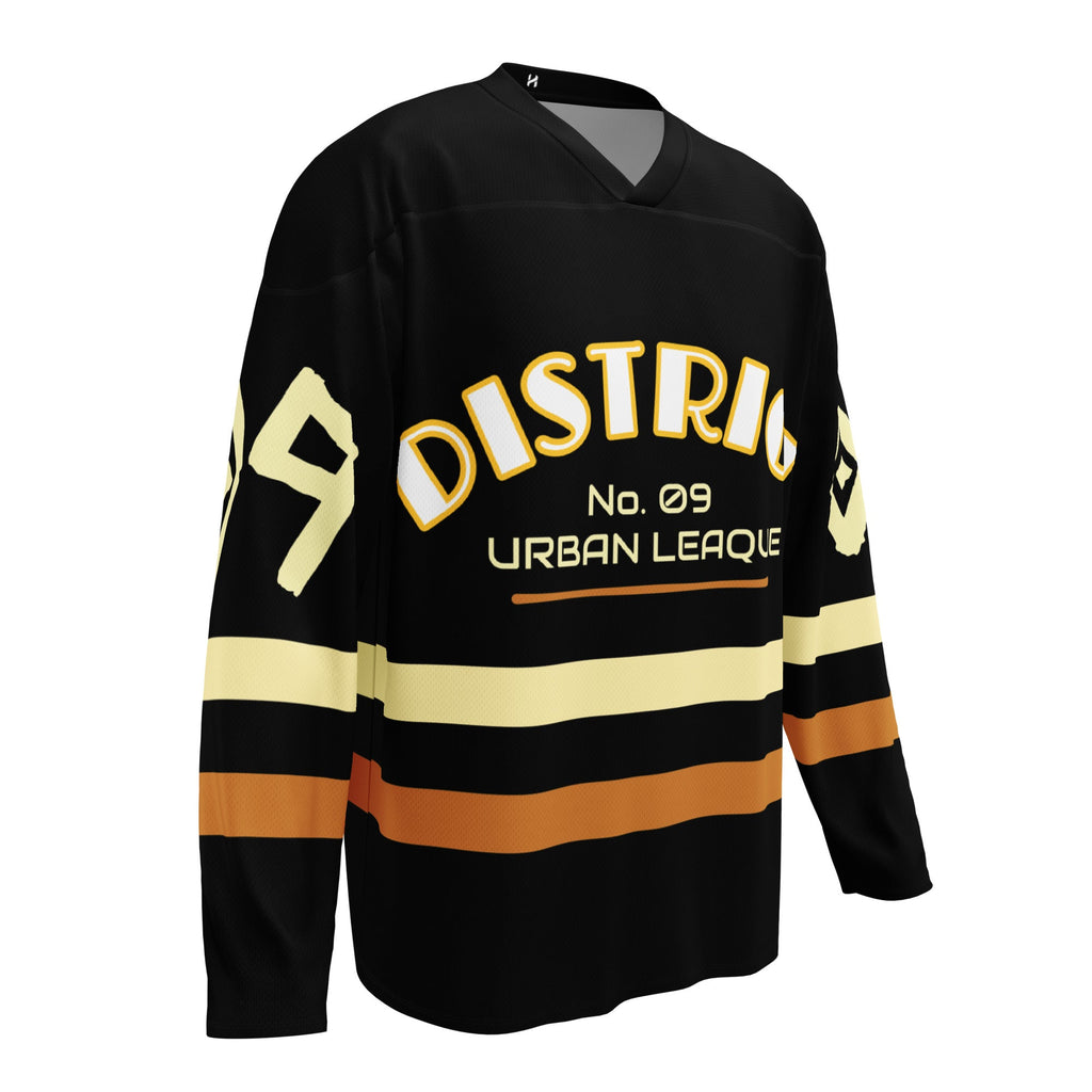 Men’s “District 09” Streetwear Hockey Jersey – Premium Recycled Polyester | Moisture-Wicking | Relaxed Fit