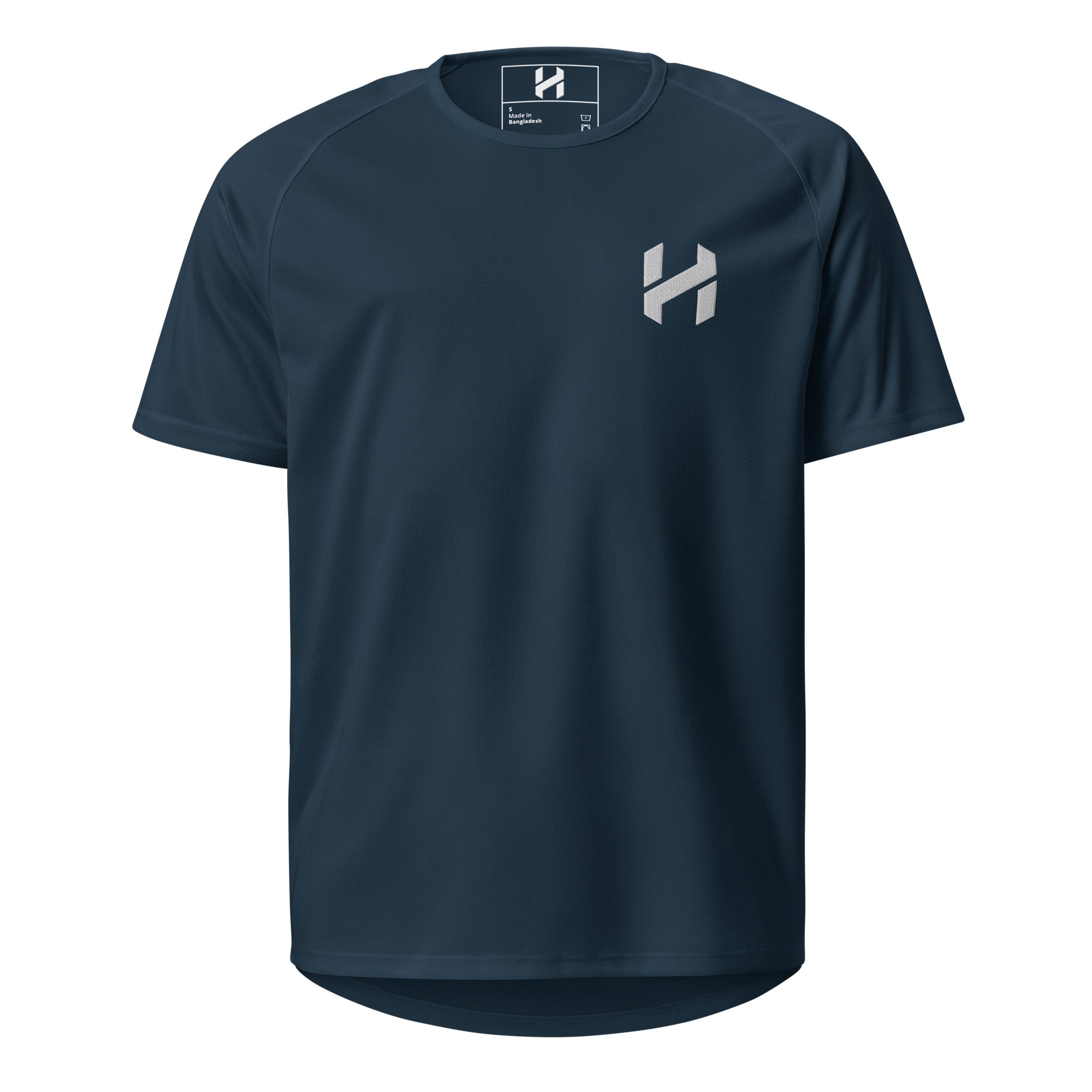 ShopHnH Men’s Performance Jersey – Black Athletic Mesh Workout Shirt | Breathable Polyester Gym & Streetwear Top with 3D Logo