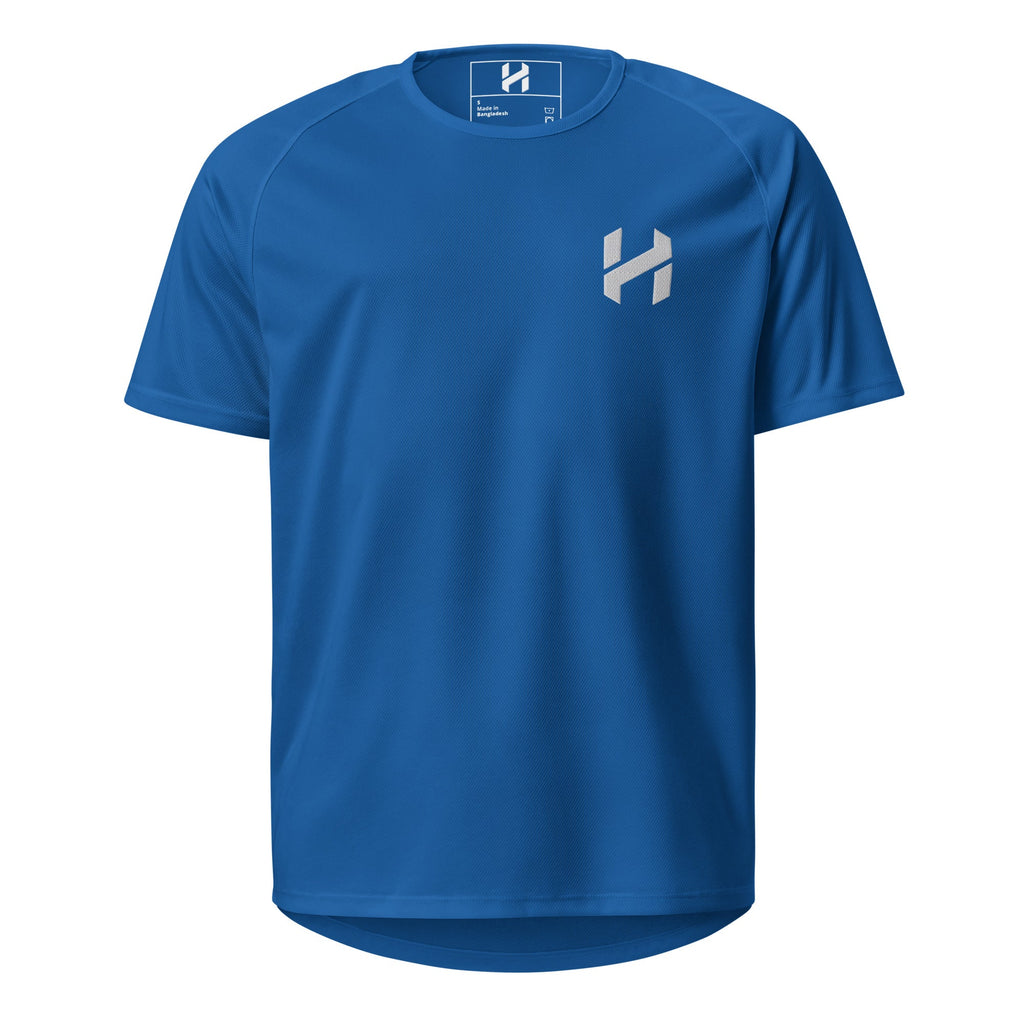 ShopHnH Men’s Performance Jersey – Black Athletic Mesh Workout Shirt | Breathable Polyester Gym & Streetwear Top with 3D Logo